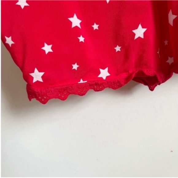 Levis romper red white star print shorts lace tie waist - Picture 5 of 9